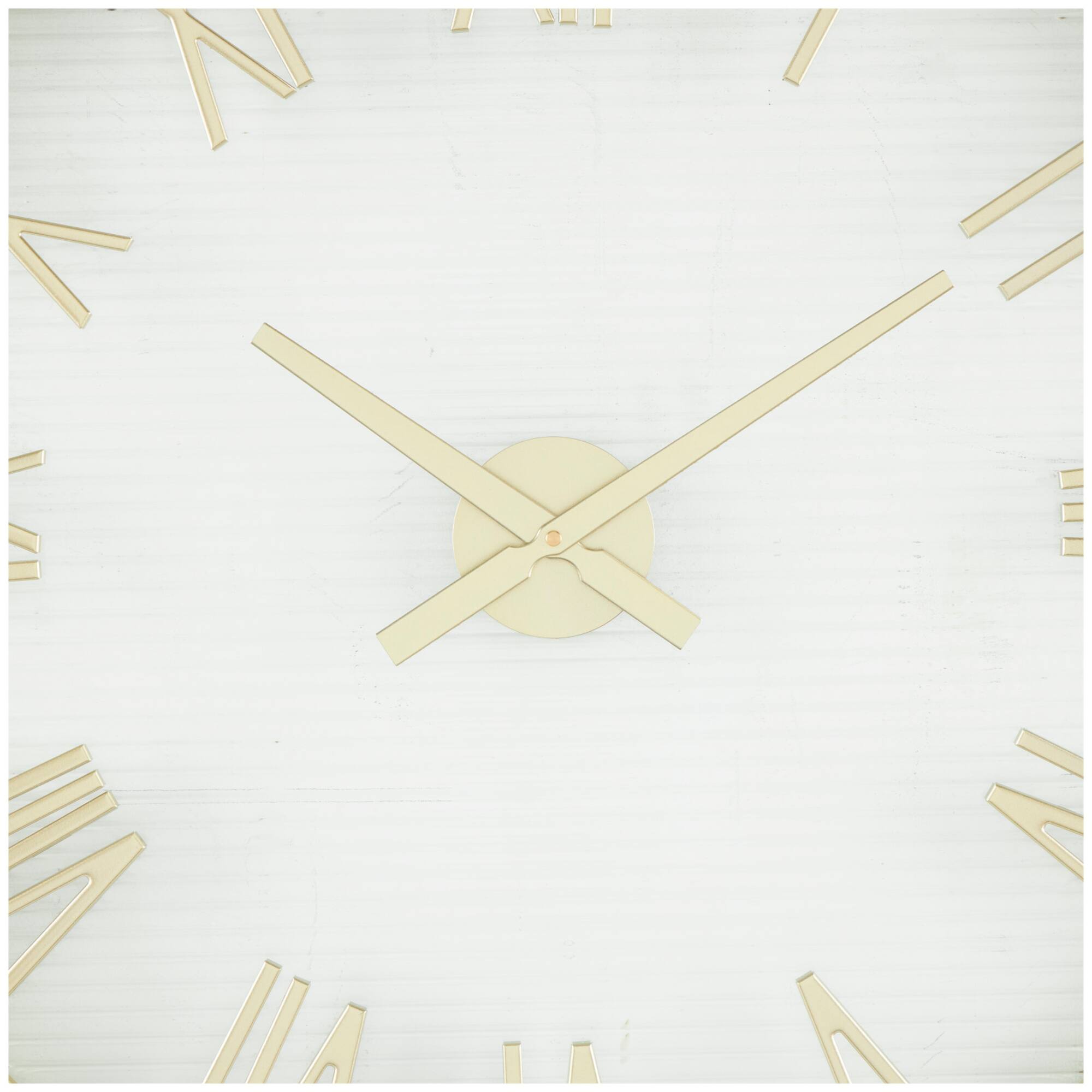 28" Gold Metal Wall Clock with Clear Glass Face